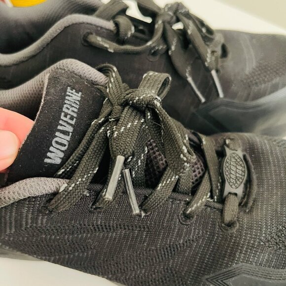 Wolverine Fletcher All Black Safety Toe Slip Resistant Mans Sz 7.5 Wide - Picture 5 of 7